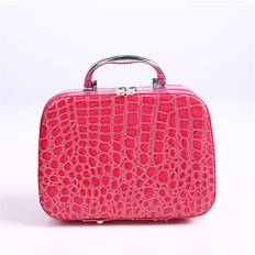 Blue Cosmetic Bags Greenzech Stone Crocodile Large Capacity Portable Cosmetic Bag - Rose Red