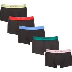 Men - Yellow Men's Underwear Calvin Klein Icon Cotton Stretch Low Rise Trunks - Black