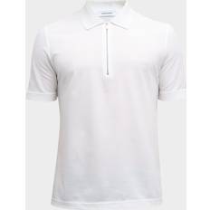 Ferragamo Polo Shirts Ferragamo Men Polo With Zip Collar - White