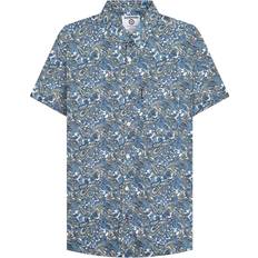 Lambretta Shirts Lambretta Mens SS25 Paisley Shirt - White/Blue