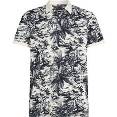 Linen Polo Shirts Tommy Hilfiger Regular Fit All Over Print Linen Polo Shirt - Dark Multi