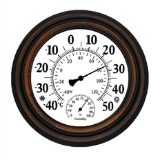 Torribaly 20cm Antique Indoor Outdoor Thermometer Hygrometer Temperature Humidity Meter Wall Clock