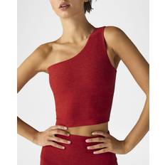 Beyond Yoga Bold Shoulder Cropped Tank Top - Ruby Red Heather