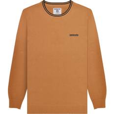Lambretta Jumpers Lambretta Mens Knitted Tipped Jumper - Tobacco/Navy