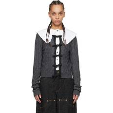 Ganni Cashmere Mix Tie String Cardigan - Phantom