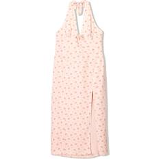 Bershka Halterneck Maxi Dress - Pink Floral