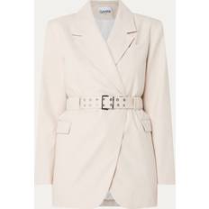 Ganni Kavajer Ganni Cotton Melange Tailoring Blazer Dam Kavajer - Angora
