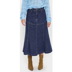 Saint Tropez Denim Skirt with High Waist - Blue