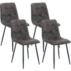 Williston Forge Classic Faux Suede Dining Chairs With Metal Leg Set Of 4 Kitchen Chair