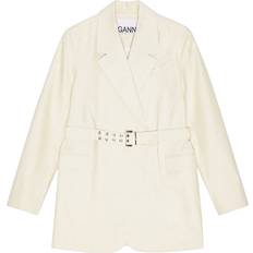 Ganni Kavajer Ganni Cotton Melange Tailoring Blazer Dam Kavajer - Angora
