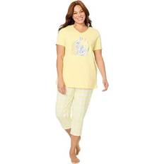 Pajamas Only Necessities Plus Size Capri Pajamas - Yellow Bunny