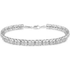 Venture Home Infinite Jewels 60-8088WDM White 0.1 CTTW Diamond Double-Link Rolex Tennis Bracelet - I3 Clarity
