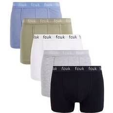 French Connection Cotton Clothing French Connection 5 Pack FCUK Cotton Stretch Boxers - Khaki