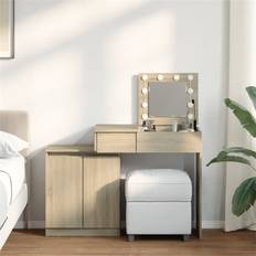 Beige Dressing Tables Brayden Studio With LED 75cm H X 115cm W X 37cm D Dressing Table