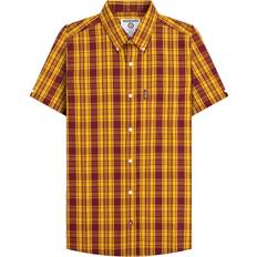 Lambretta Shirts Lambretta Chemise SS25 - Homme - Bordeaux/Jaune Or