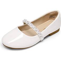 Dream Pairs Mädchen Mary Jane Strap Flache Schuhe - Weiß