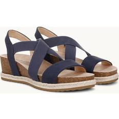 Fabric Heeled Sandals Life Breeze Strappy Wedge Sandal - Lux Navy