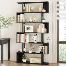 Williston Forge Geometric Bookcase S Shaped 6-Tier Shelves Book Shelf