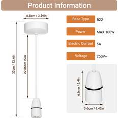 ExtraStar B22 Ceiling Light Fitting Pendant Lamp