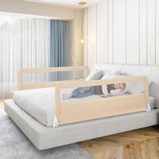 Beige Bed Guards Kid's Room Isabelle & Max Toddlers Bed Rail Guard 150 cm Foldable Baby Bed Rail Silver