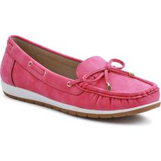 Pink Moccasins Pavers Bow-Detailed Moccasins - Fuchsia