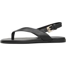 Tommy Hilfiger Sandalen Tommy Hilfiger Leren Colour-Blocked Sandaal Met Vierkante Neus - Zwart