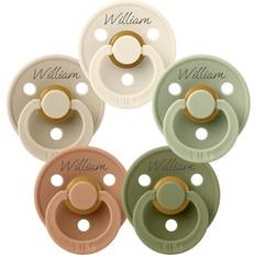 Sutter navn Bibs Colour Rund Latex Sutter Med Navn 5-pak