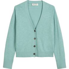Marc O'Polo Dam Koftor Marc O'Polo Feinstrick Cardigan Slim - Grün