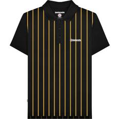 Lambretta Polo Shirts Lambretta Mens Pinstripe Polo Shirt - Black/Gold