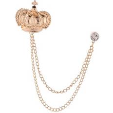 Crown Crown Brooch Pin Men Brooch Tassel Lapel Pin