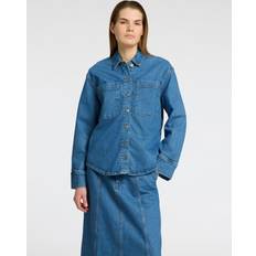 Denim/Jeansstof Skjorter Selected Femme SlfEvelyn LS Shirt - Blue