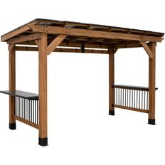 Saxony XL Cedar BBQ Gazebo 365.46cm W x 193.19cm D x 236.37cm H