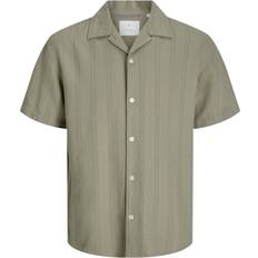 Green Shirts Jack & Jones Men's Premium Montana Dobby Resort Short Sleeve Shirt - Dried Sage