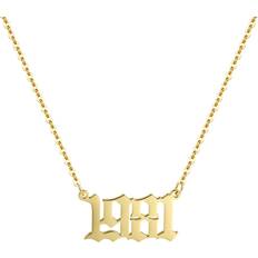 Aimber Birth Year Necklace 18K Gold Plated Stainless Steel