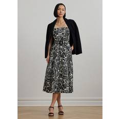 Lauren Ralph Lauren Dresses Lauren Ralph Lauren Floral Belted Faille Cocktail Dress - Black