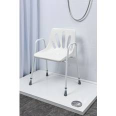 White Shower Stools Belfry Bathroom Noyes Stackable Shower Chair 77.5cm H X 62cm W X 48cm D