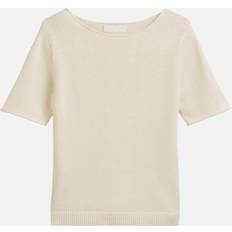 Marc O'Polo O’Polo Pullover Short Sleeve Roundneck Kortærmet Strik - Natural Cotton