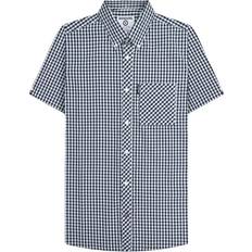 Lambretta Shirts Lambretta Mens SS25 Gingham Shirt - Navy/White