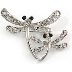 Crystal Brooches Avalaya Fancy Clear Crystal Dragonfly Fashion Brooch