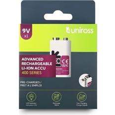 Uniross 9V Lithium Rechargeable Battery 400mAh USB-C