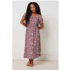 Red Dresses M&Co Petite Red Floral Print Midi Dress - Red Floral