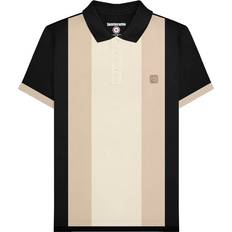 Lambretta Polo Shirts Lambretta Mens Vintage Panelled Polo Shirt - Black