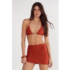 Orange Bikini Sets Nasty Gal Womens Textured Ring Triangle 3pc Bikini Set - Orange