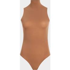 Commando Seamless Mock-Neck Thong Bodysuit - COCOA