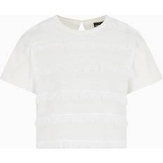Emporio Armani Dam T-shirts Emporio Armani Vita T-shirts och Polos med Logotyp - White
