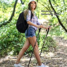 Cwy Vandringsstavar Paket Med 2 Justerbara Klätterstavar 66-137 cm Svarta