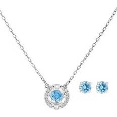 Swarovski Blå Smykkesæt Swarovski Una Set Rund - Blau
