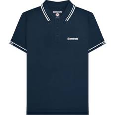 Round Polo Shirts Lambretta Mens SS25 Branded Sleeve Polo Shirt - Navy