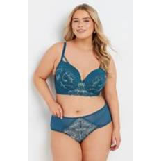 Yours Curve Green Iridescent Longline Underwired Bra - 48C