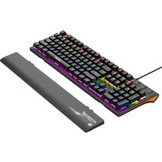 Keyboards BAJEAL Mechanical Keyboard With Hand Rest USB Wired Keyboard RGB Green AXIS6823